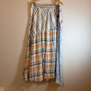 Cato Maxi Skirt Size XL Patchwork Plaid Boho Prairie Cottagecore Hippie